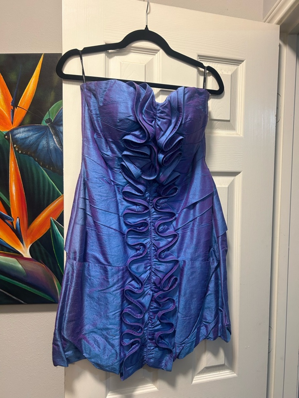 Phoebe Couture Blue Satin Prom Dress